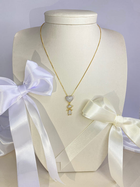 GARGANTILHA CORAÇÃO CRAVEJADO MENINO