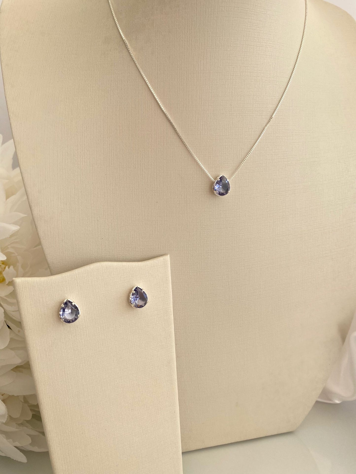 CONJUNTO GOTA CRISTAL LILÁS