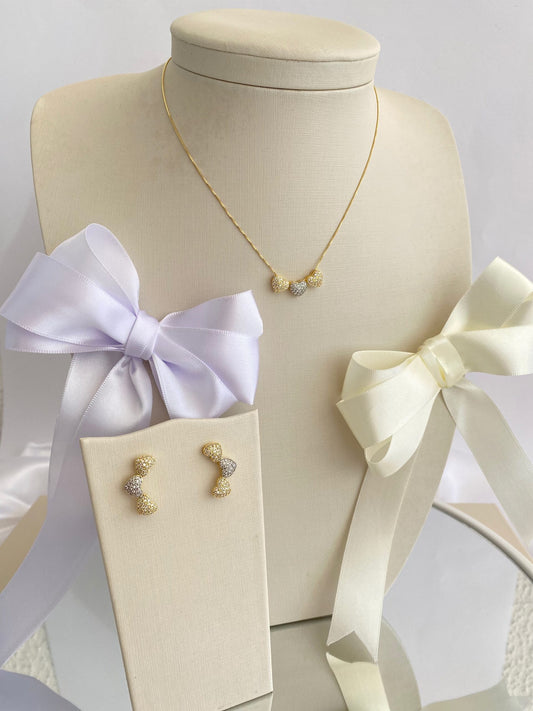 CONJUNTO TRIO CORAÇÃO CRAVEJADO