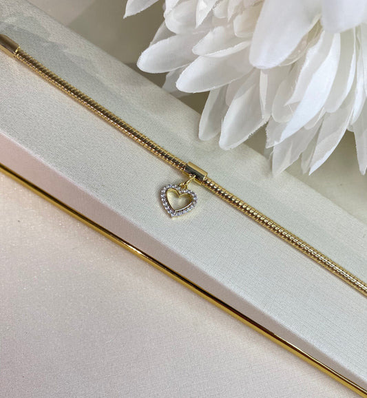 PULSEIRA PONTO DE CORAÇÃO CRAVEJADO