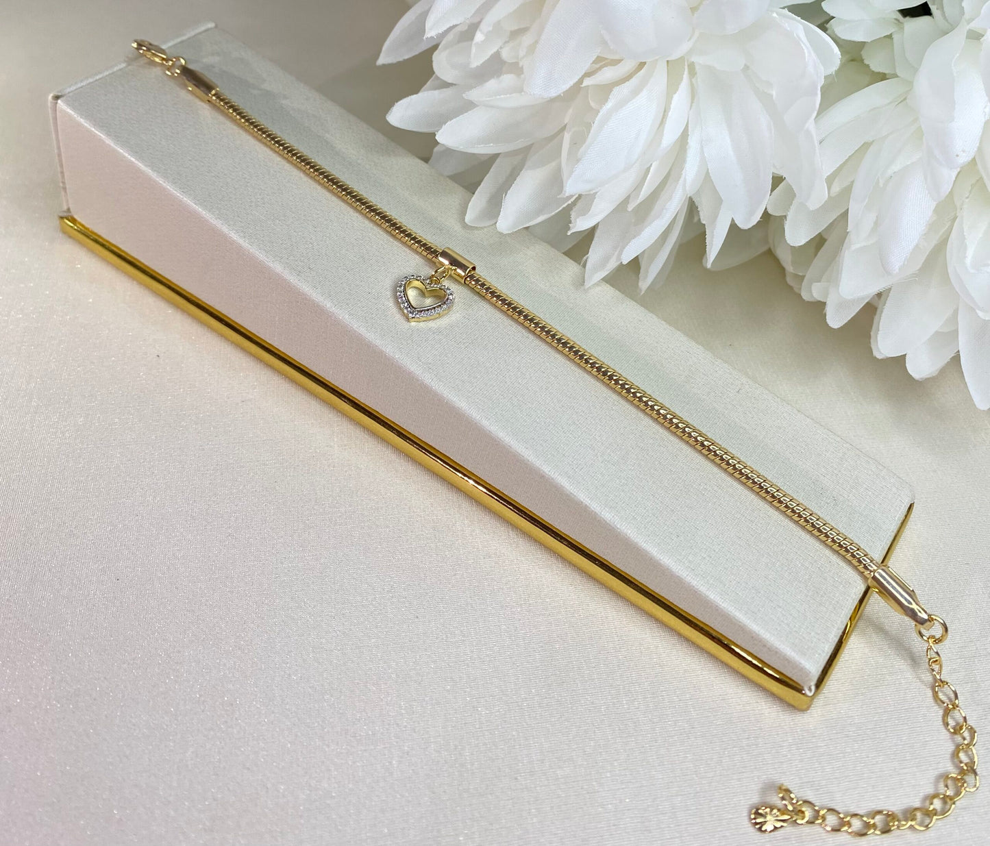 PULSEIRA PONTO DE CORAÇÃO CRAVEJADO