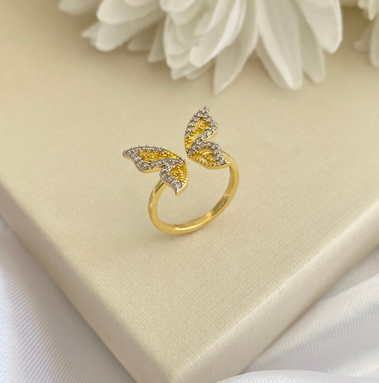 ANEL BORBOLETA CRAVEJADO