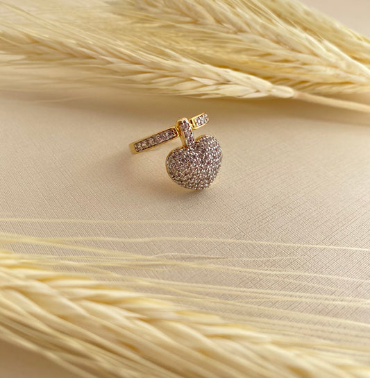 ANEL CORAÇÃO IMPERIAL CRAVEJADO