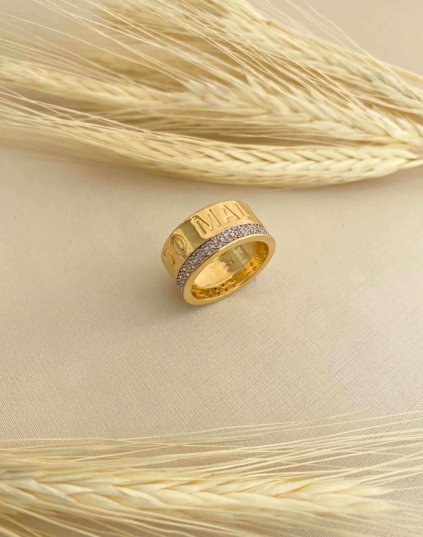 ANEL LIVRE DO MAL AMÉM CRAVEJADO