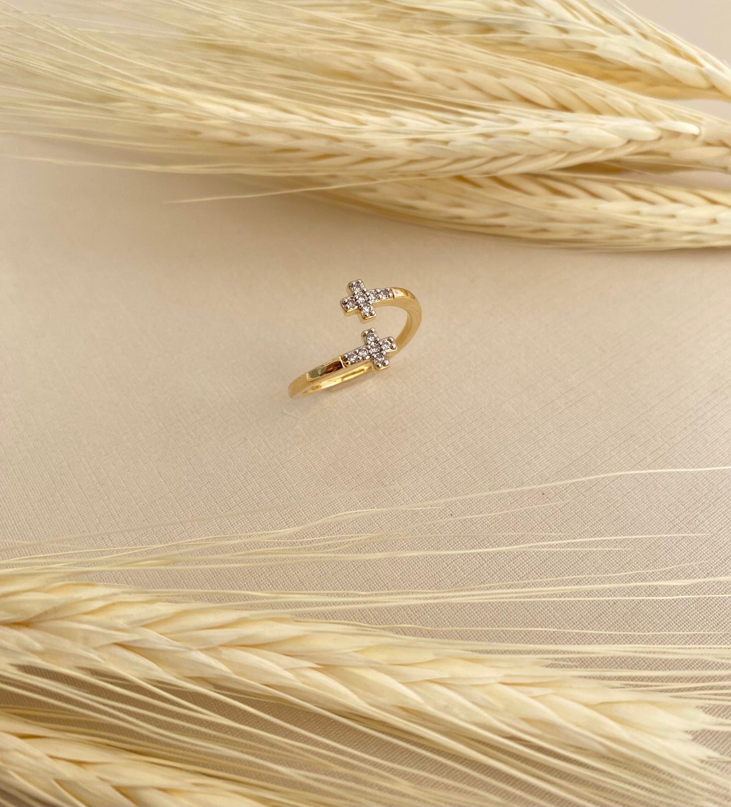 ANEL CRUZ DUPLA CRISTAL