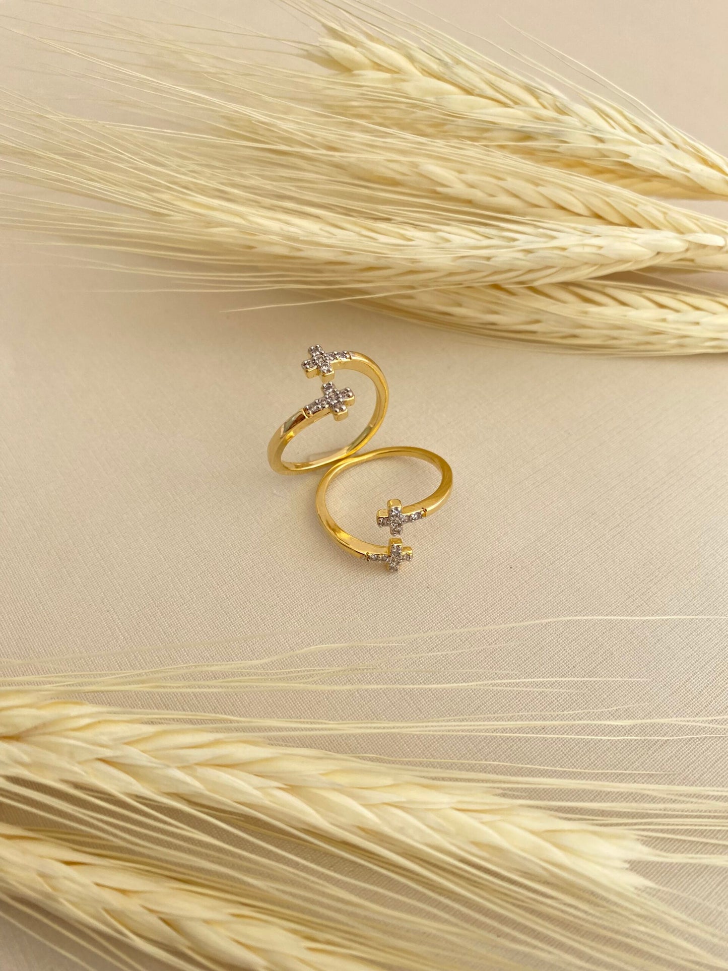 ANEL CRUZ DUPLA CRISTAL