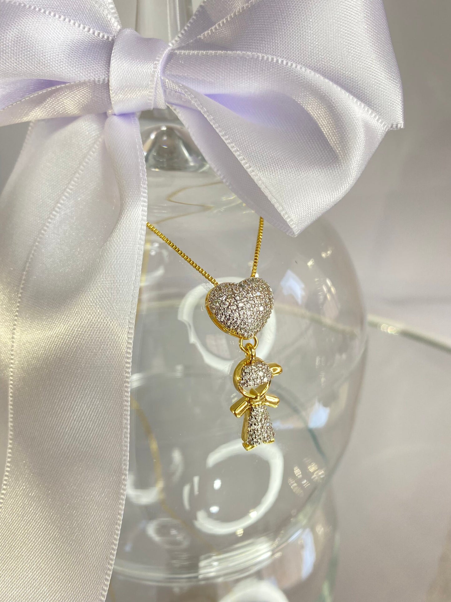 GARGANTILHA CORAÇÃO CRAVEJADO MENINO