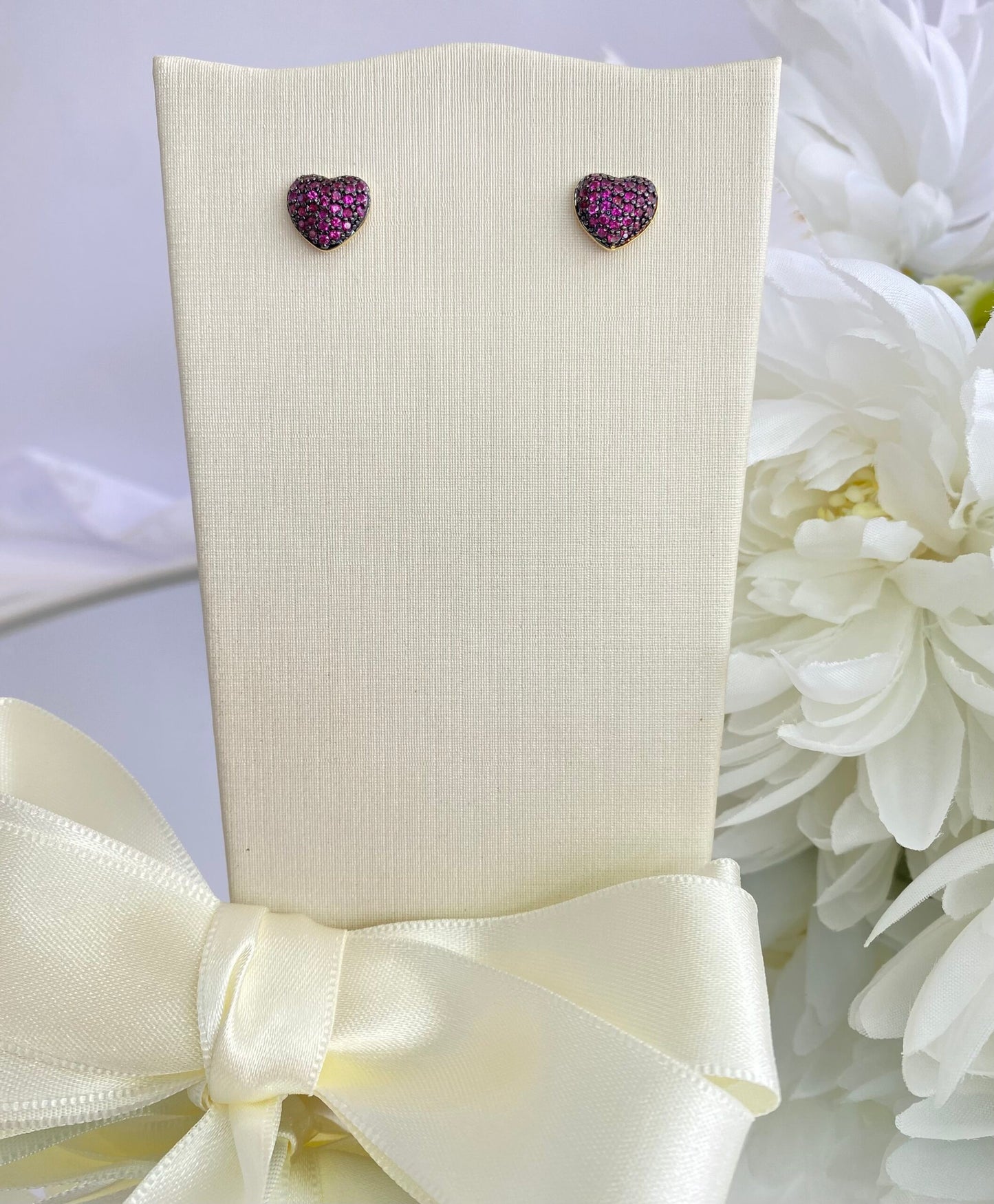 CONJUNTO CORAÇÃO RUBI CRAVEJADO