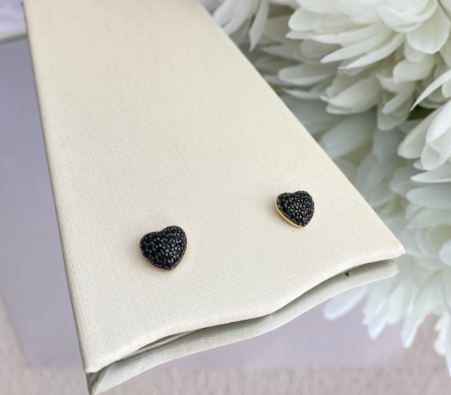 CONJUNTO CORAÇÃO PRETO CRAVEJADO