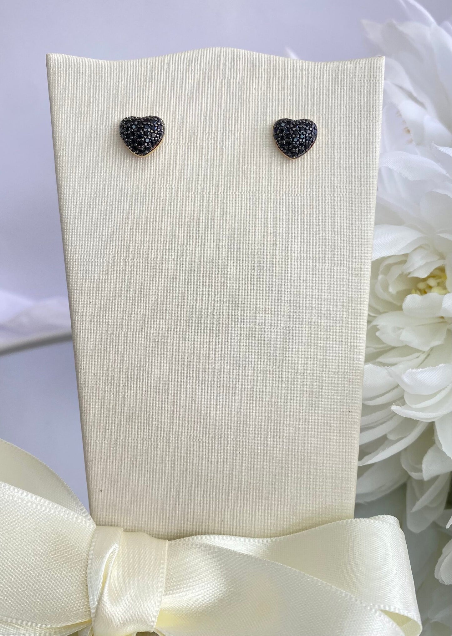 CONJUNTO CORAÇÃO PRETO CRAVEJADO