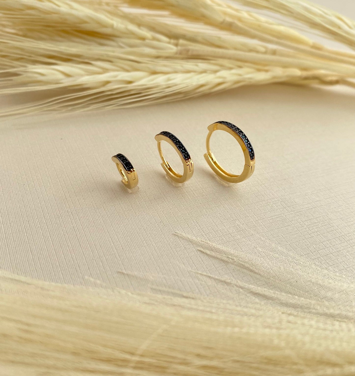 BRINCO TRIO FINO CRAVEJADO PRETO