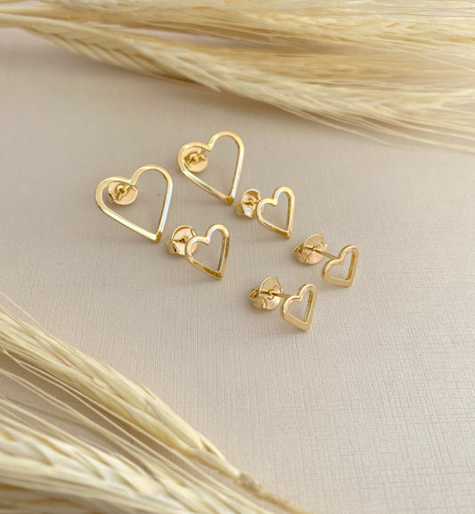 TRIO BRINCO CORAÇÃO VAZADO