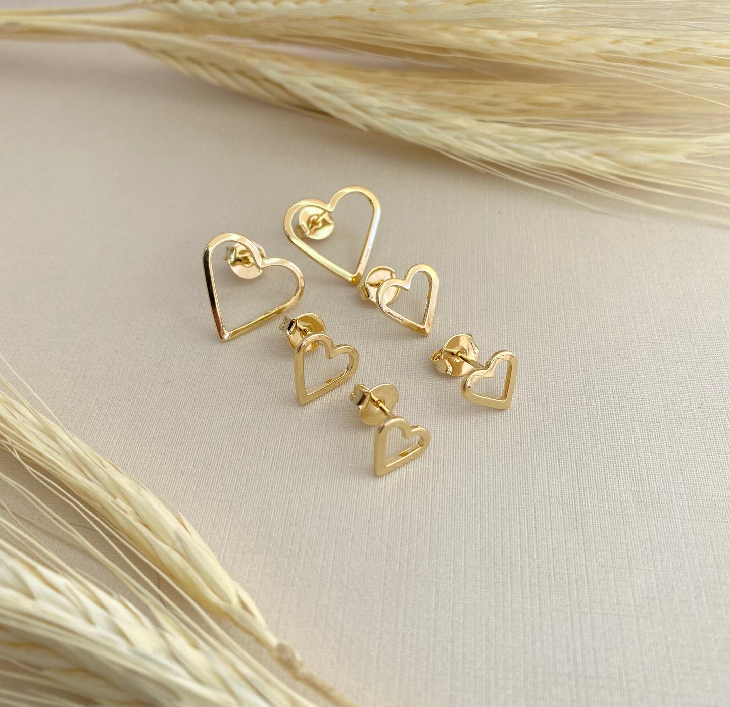 TRIO BRINCO CORAÇÃO VAZADO