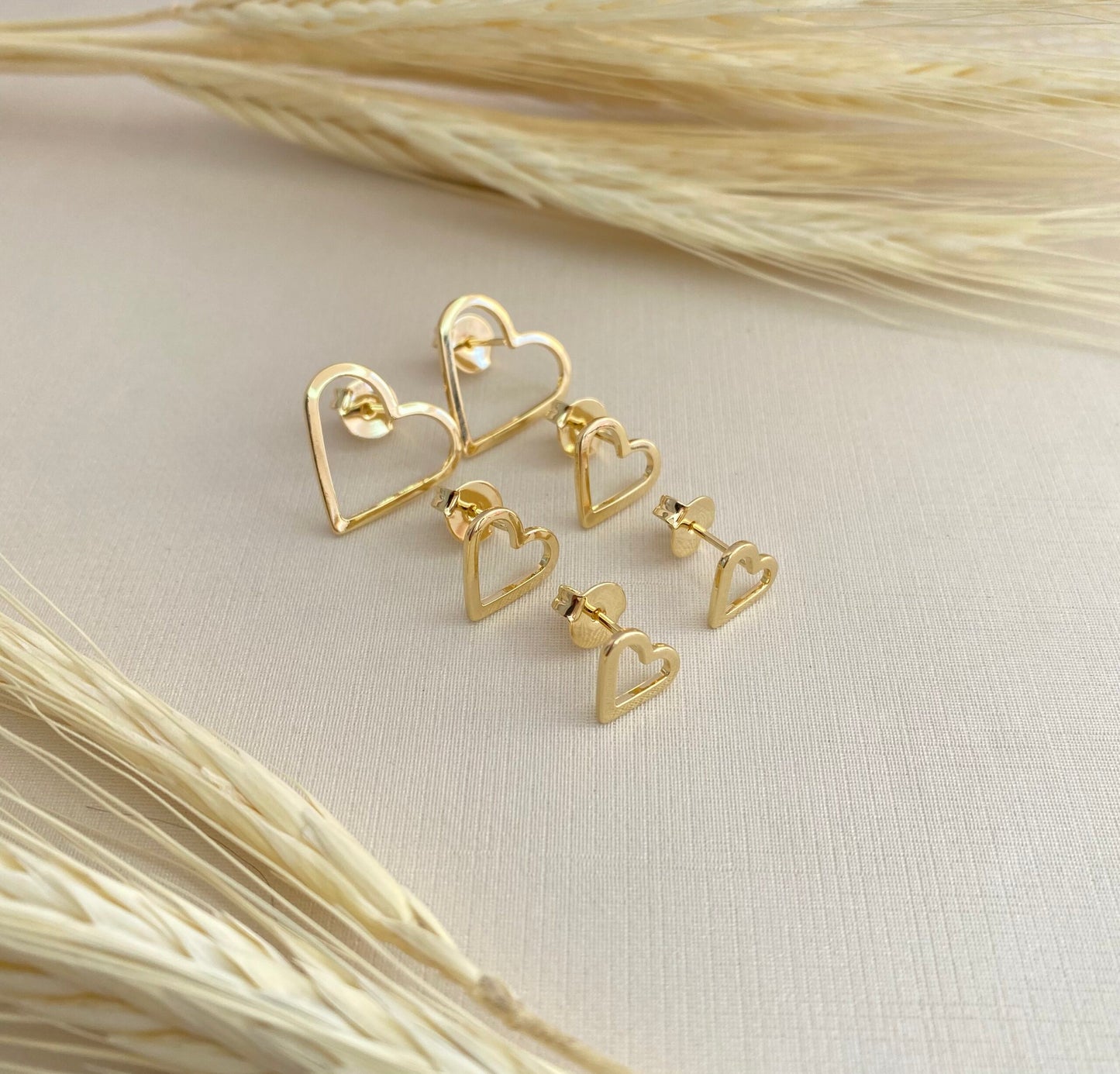 TRIO BRINCO CORAÇÃO VAZADO