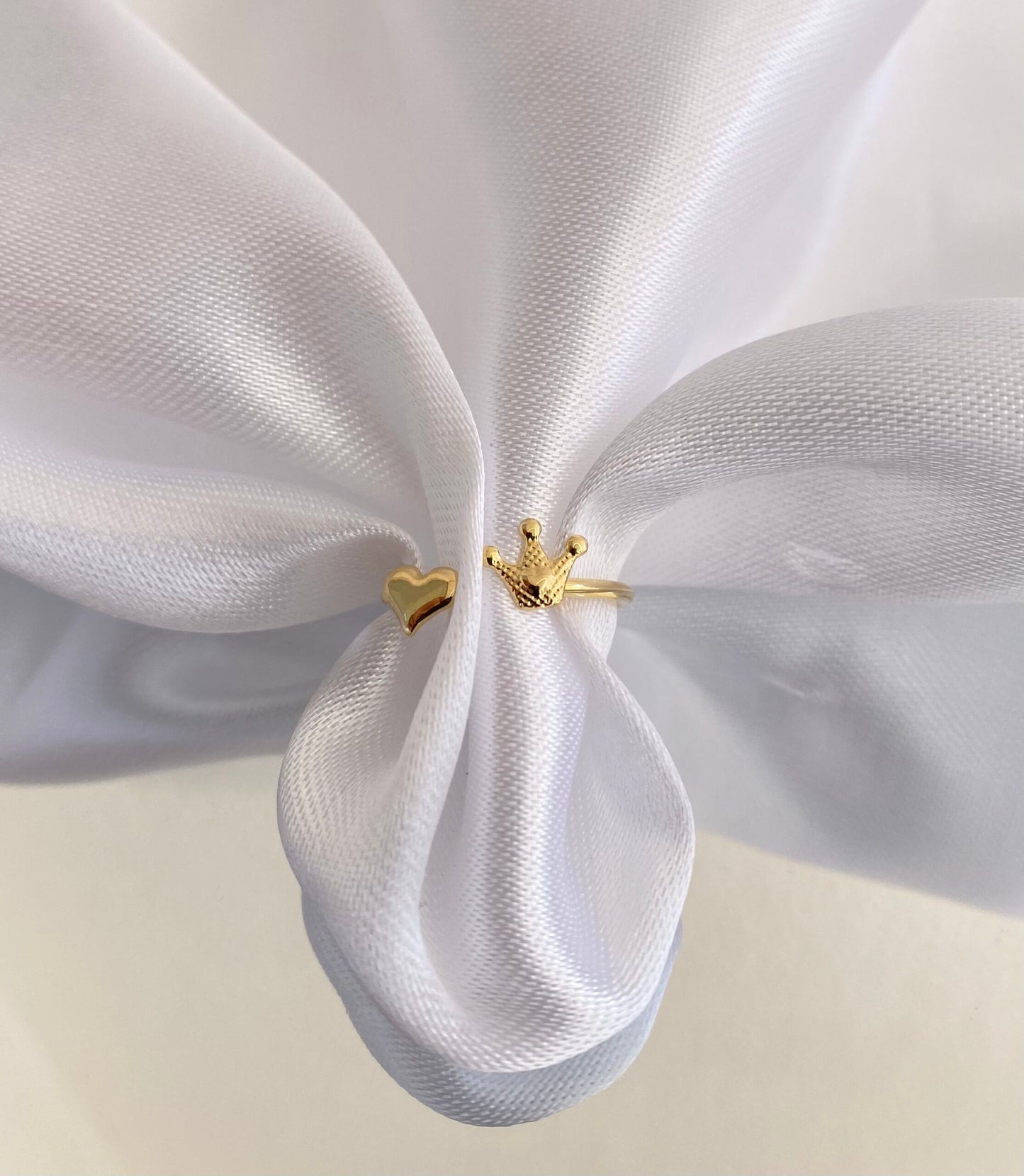 ANEL FALANGE CORAÇÃO E COROA AJUSTÁVEL