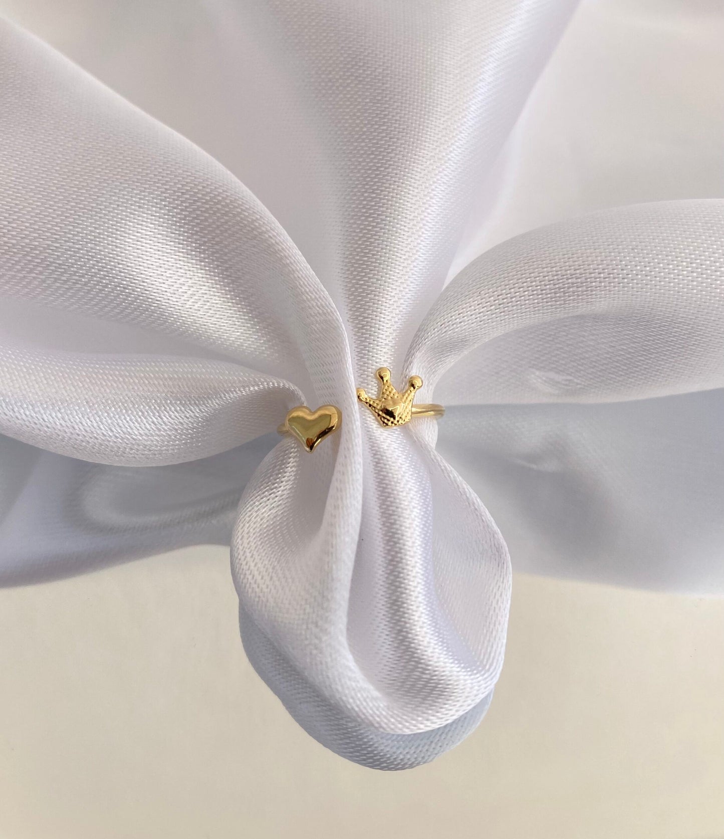 ANEL FALANGE CORAÇÃO E COROA AJUSTÁVEL