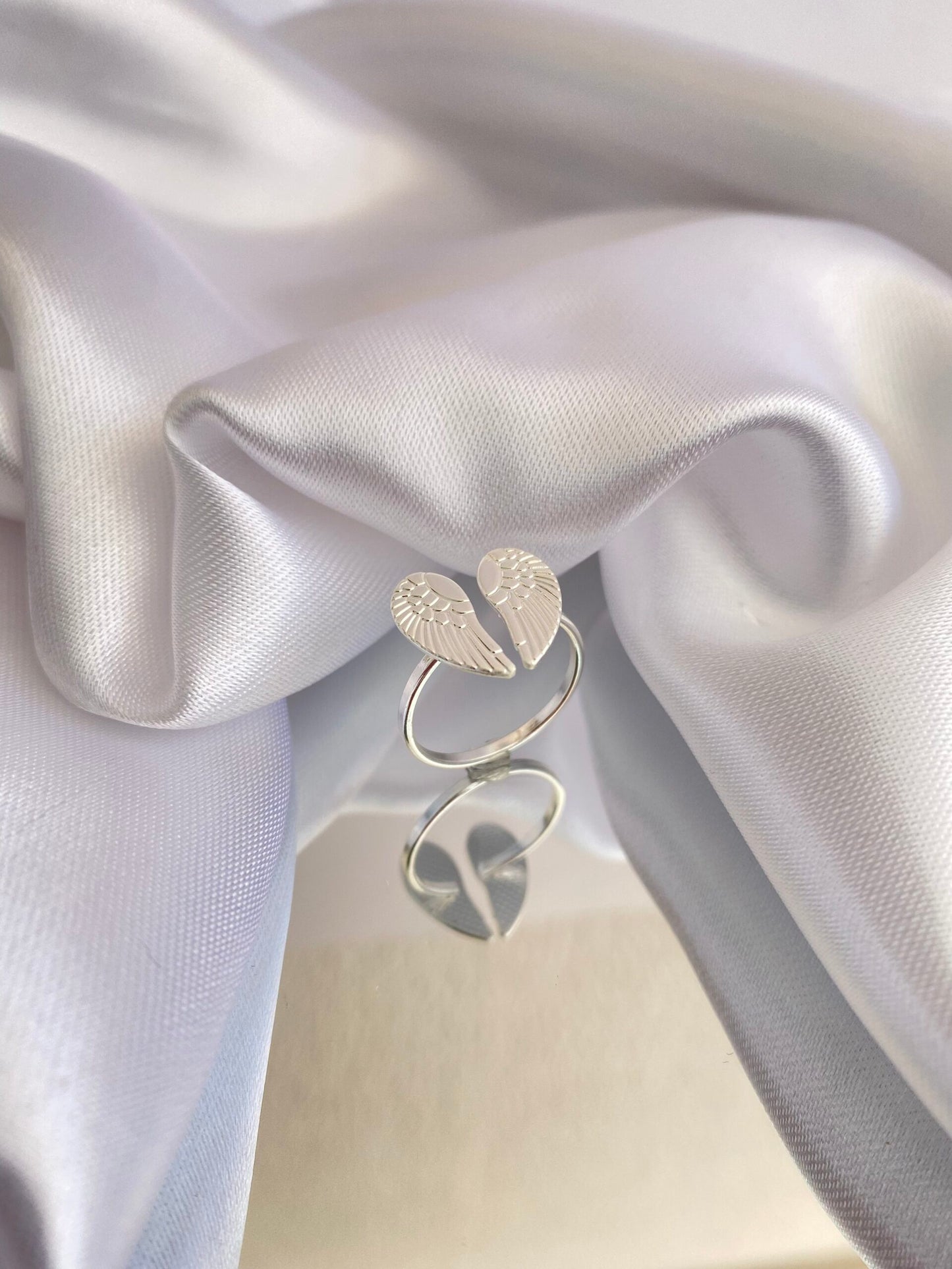 ANEL PRATA ASAS DE ANJOS AJUSTÁVEL