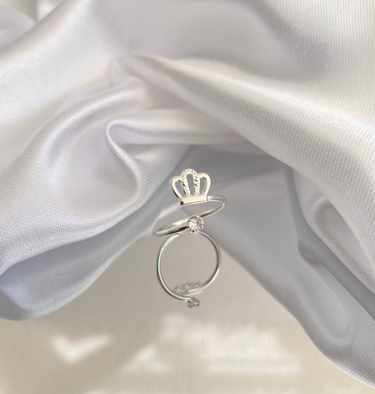 ANEL PRATA FALANGE COROA DE BRILHO