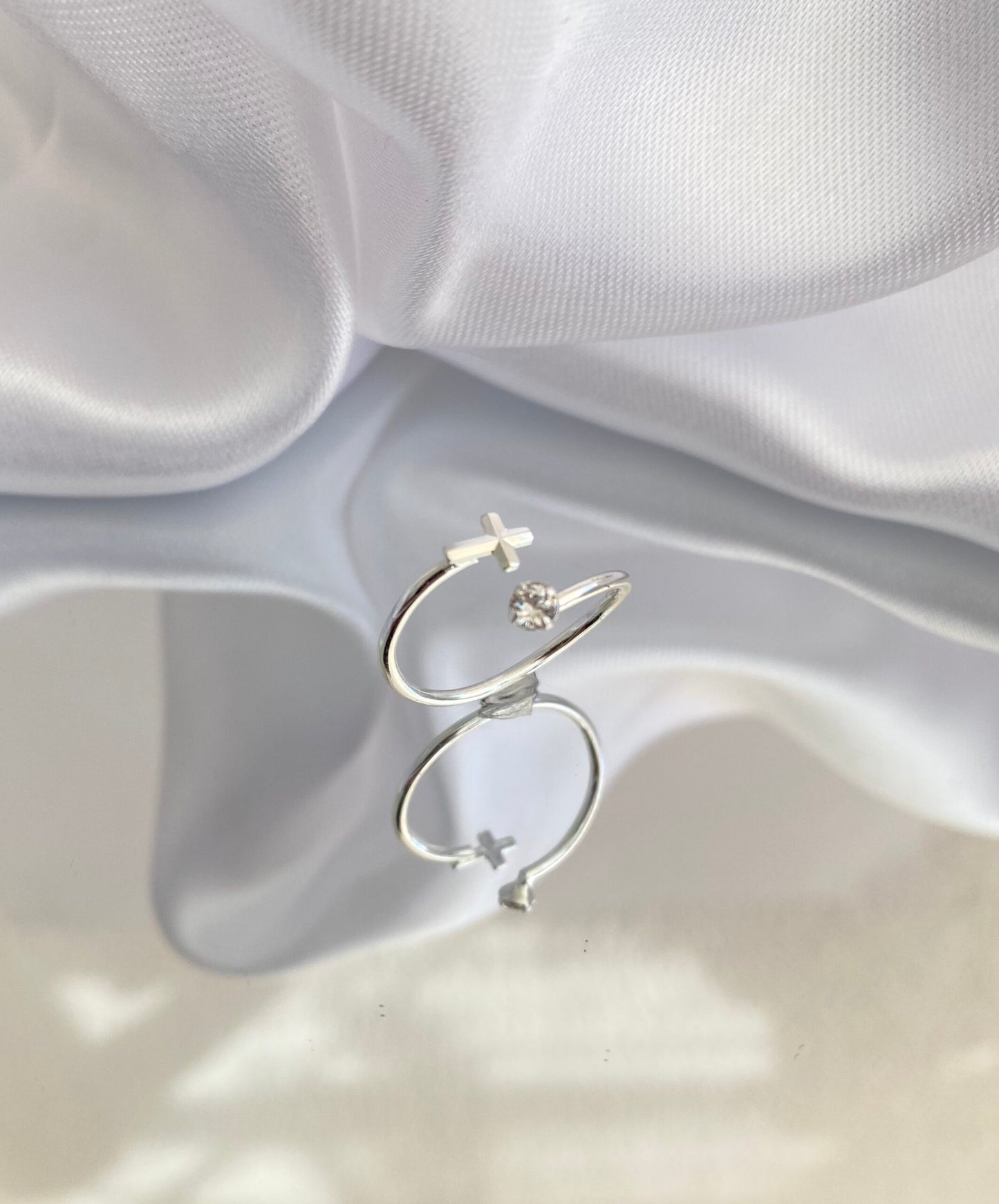 ANEL PRATA FALANGE PONTO DE CRUZ