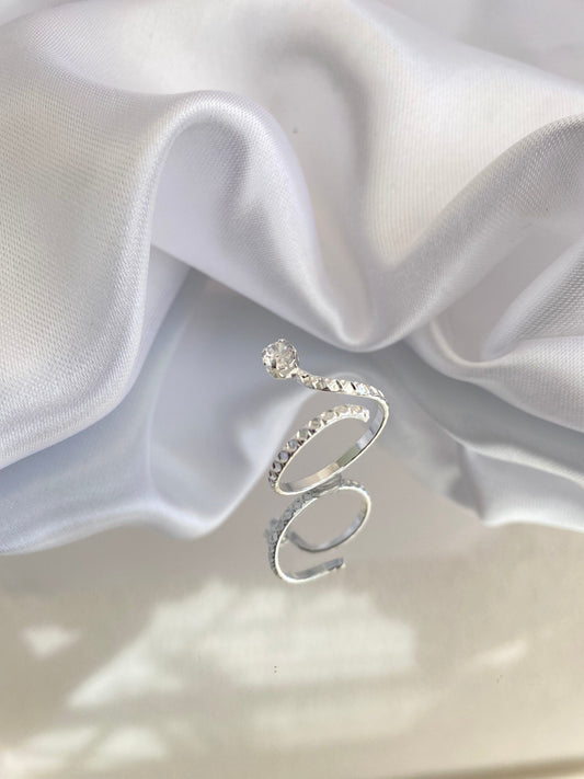 ANEL PRATA FALANGE ARCO DE LUZ AJUSTÁVEL