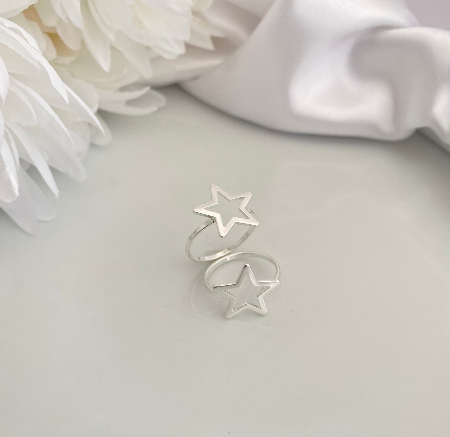 ANEL PRATA ESTRELA VAZADO