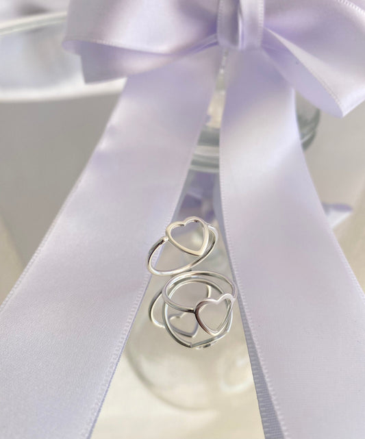 ANEL PRATA FALANGE CORAÇÃO VAZADO