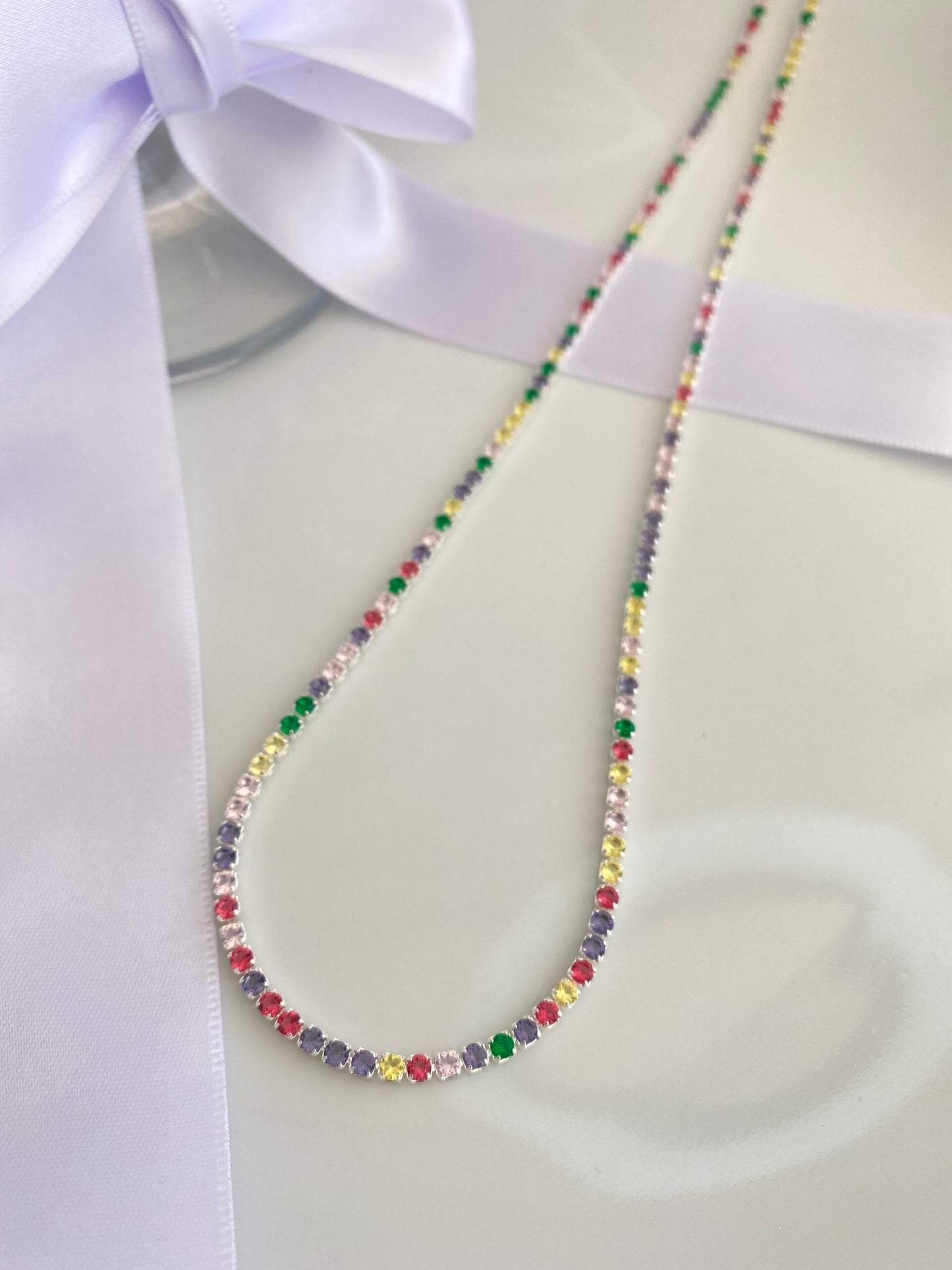 COLAR PRATA RIVIERA ARCO-ÍRIS