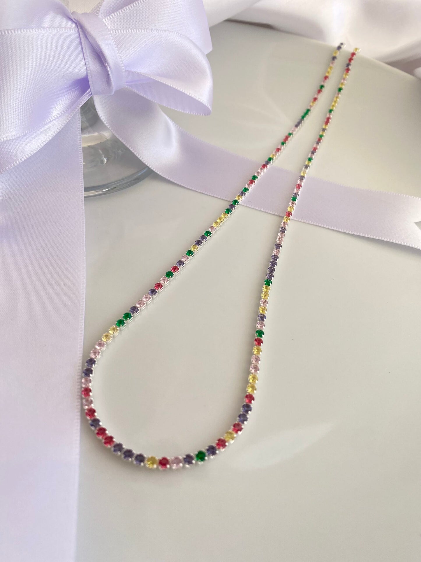 COLAR PRATA RIVIERA ARCO-ÍRIS