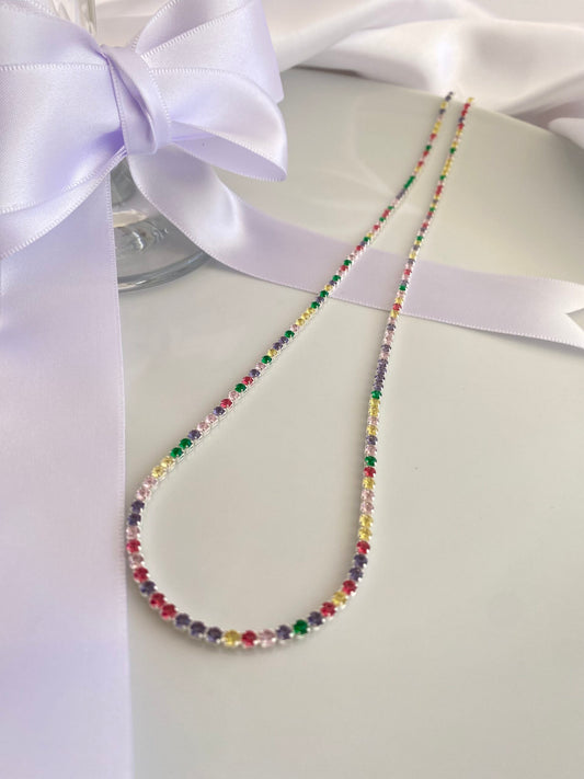 COLAR PRATA RIVIERA ARCO-ÍRIS