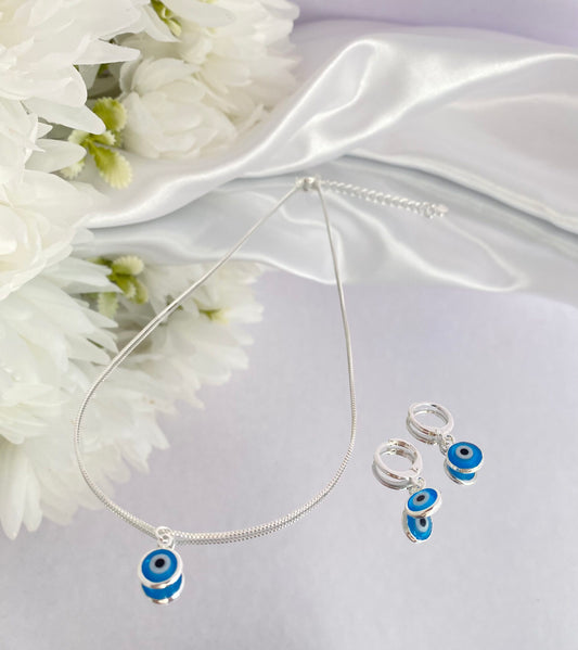 CONJUNTO PRATA COM OLHO GREGO