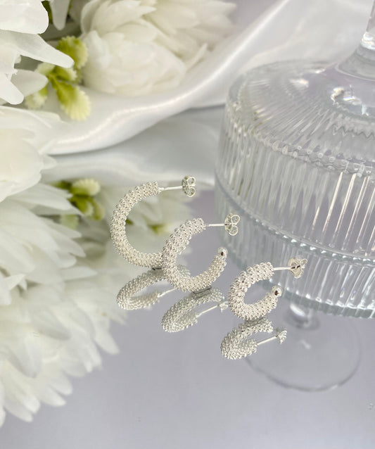 KIT DE BRINCO ARGOLA PRATA ESPIRALADA