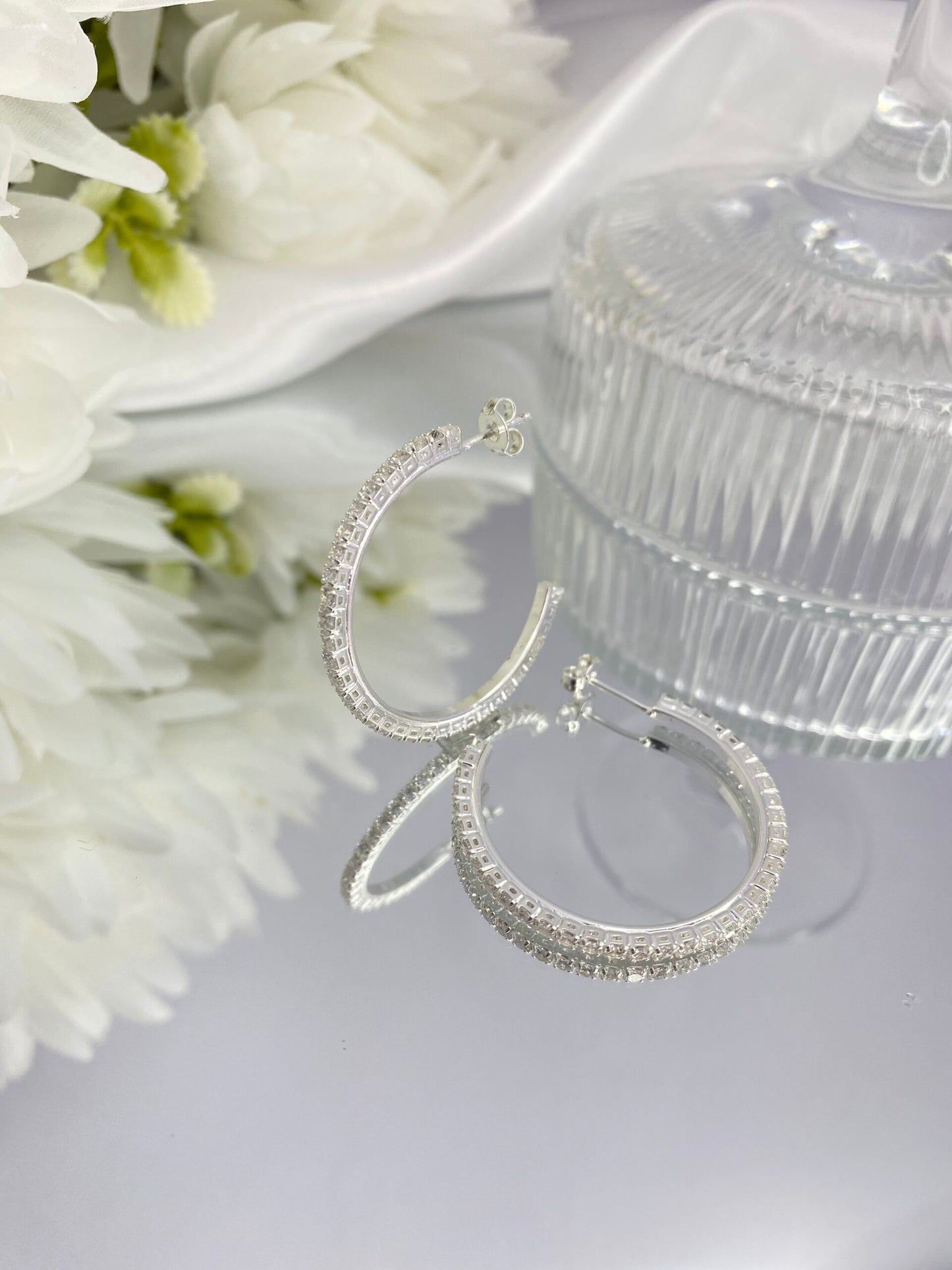 ARGOLA PRATA CRISTALINA