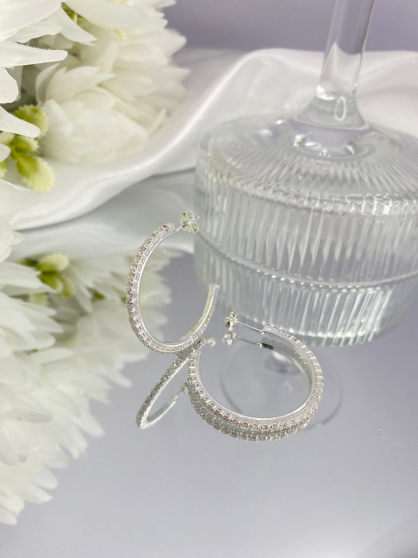 ARGOLA PRATA CRISTALINA