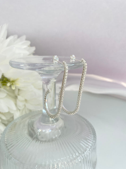 BRINCO PRATA TRAÇO DE CRISTAL