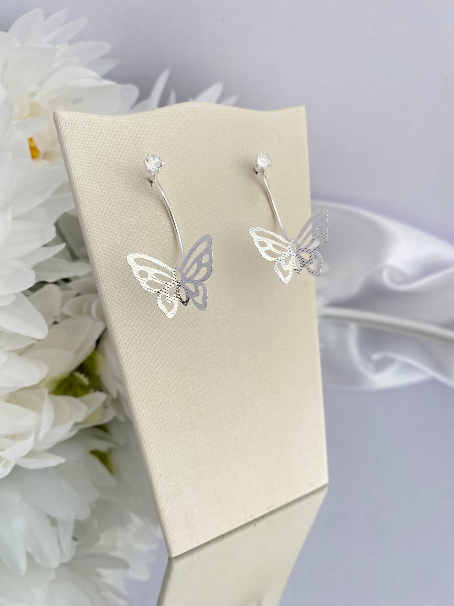 BRINCO PRATA BORBOLETA ALADO