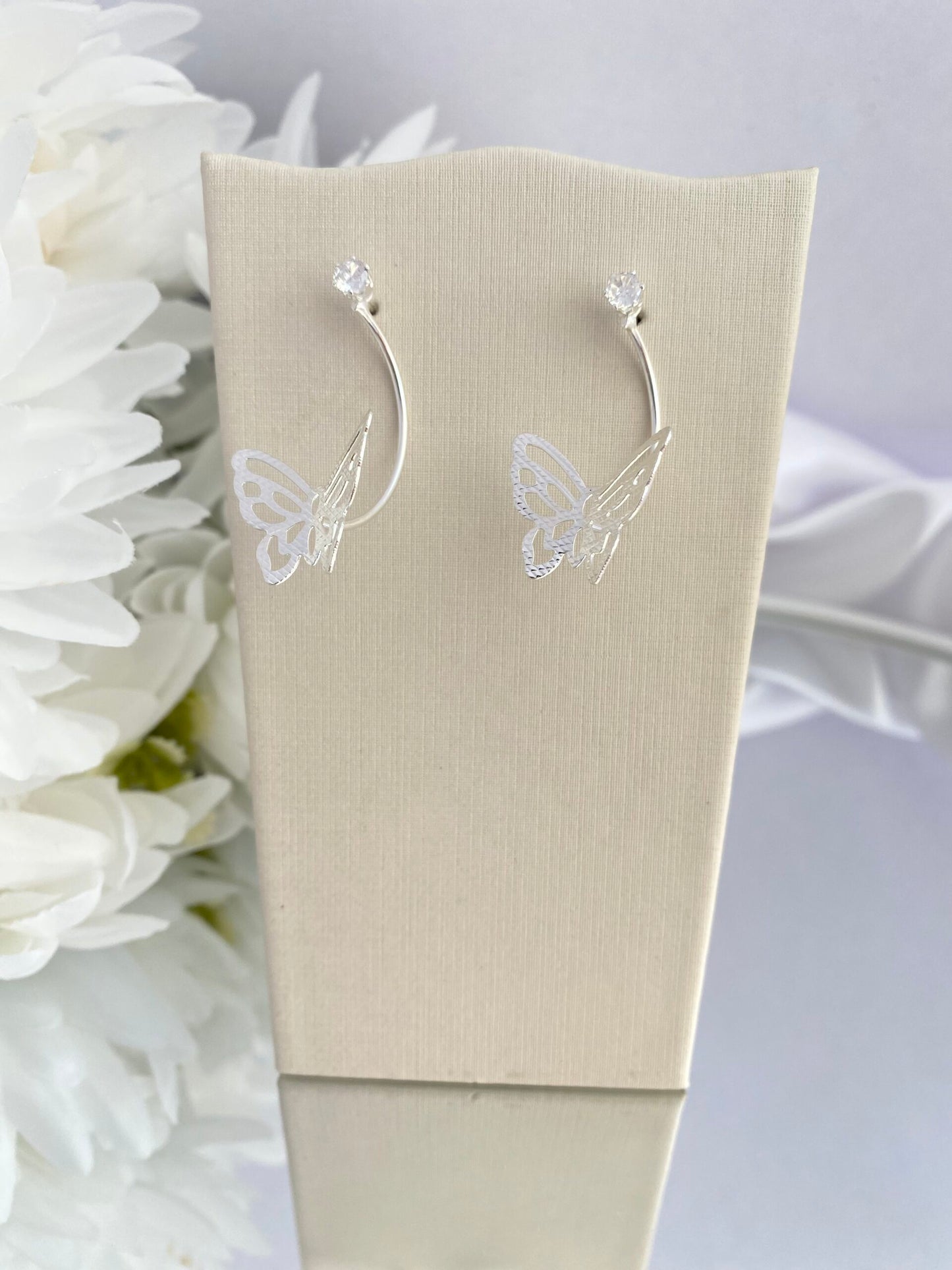 BRINCO PRATA BORBOLETA ALADO