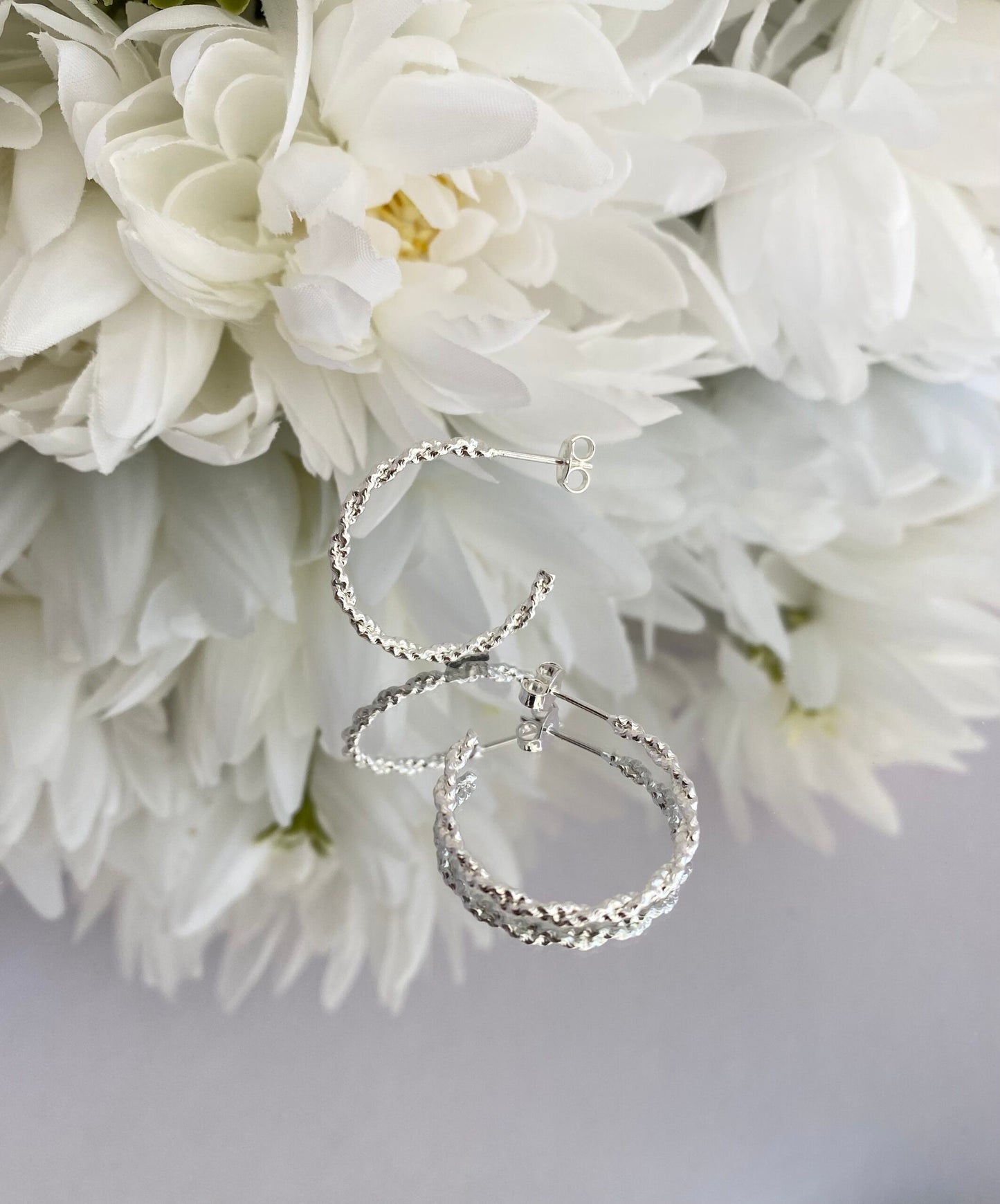 KIT DE BRINCOS ARGOLA PRATA TRANÇADO