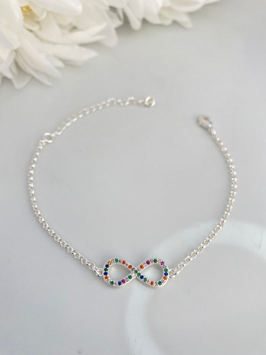PULSEIRA PRATA INFINITO COM CRISTAL