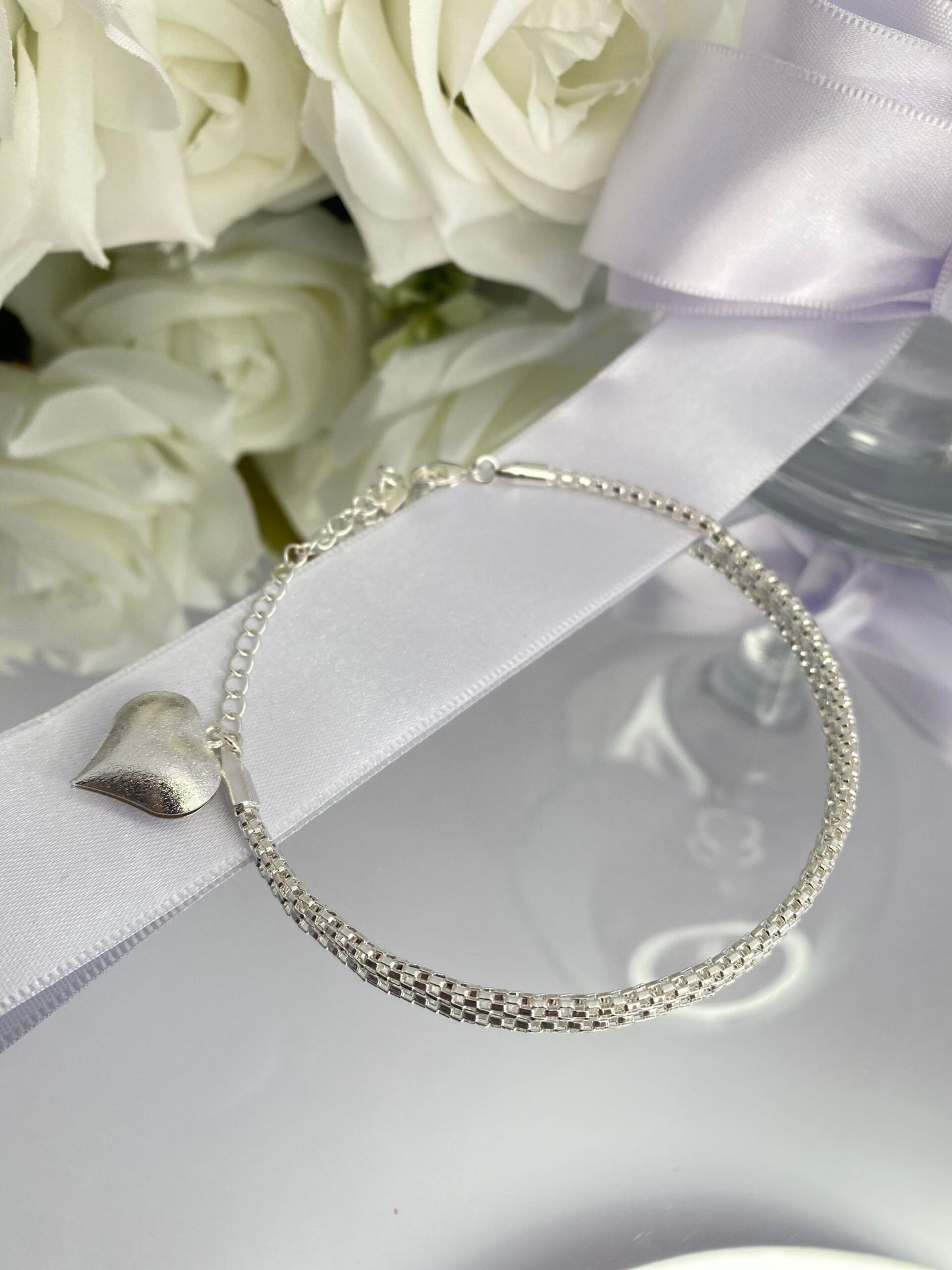 PULSEIRA PRATA CORAÇÃO DE SEDA