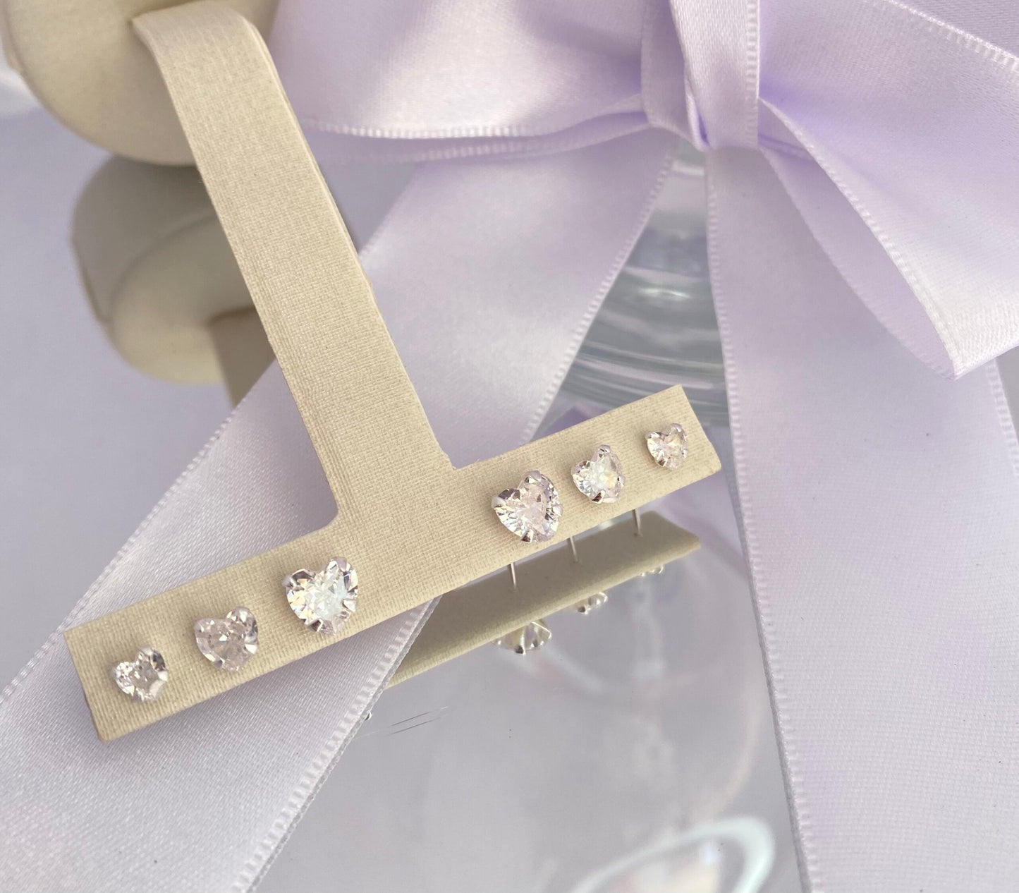 TRIO BRINCO PRATA CORAÇÃO CRAVEJADO