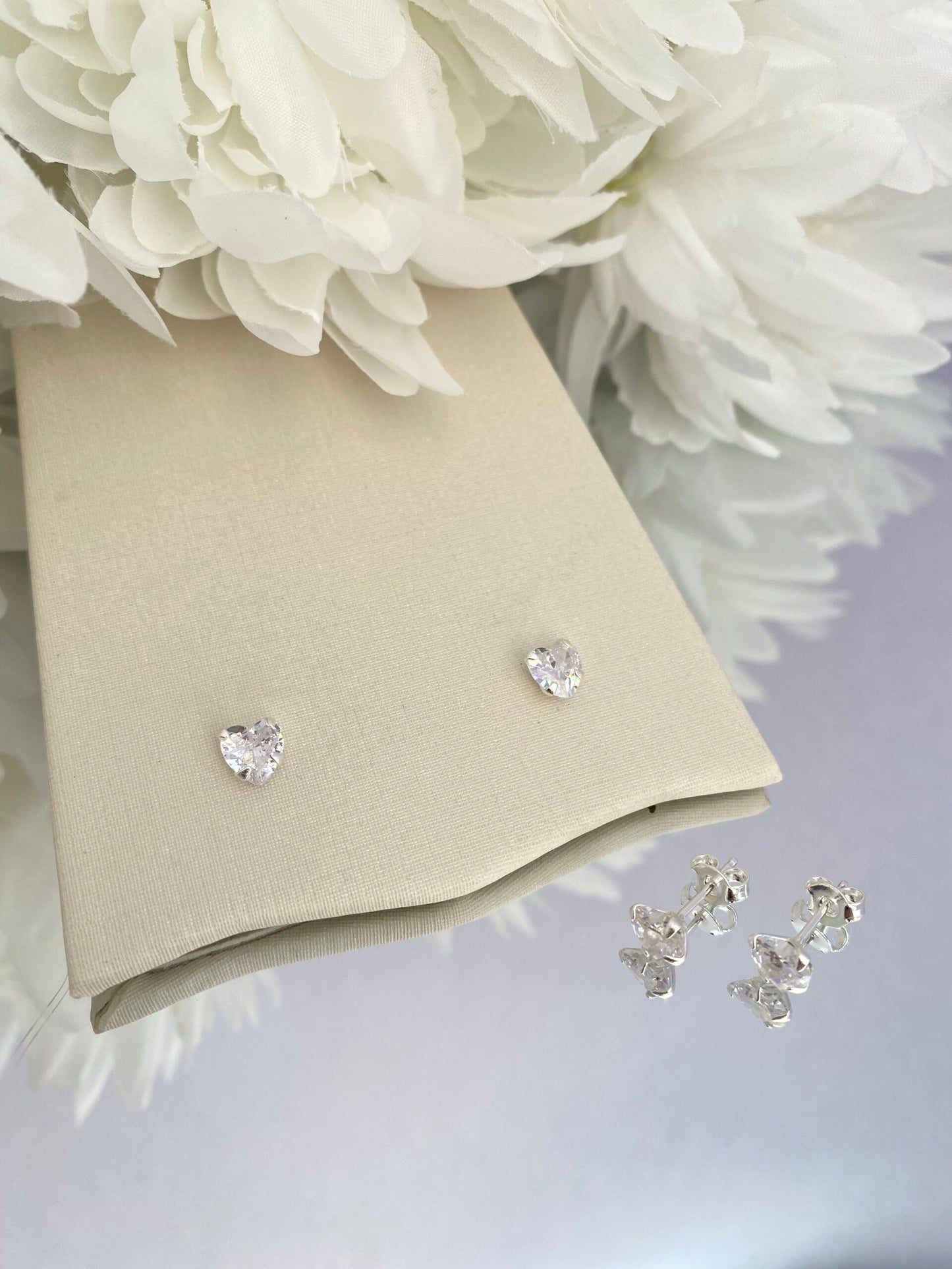 TRIO BRINCO PRATA CORAÇÃO CRAVEJADO