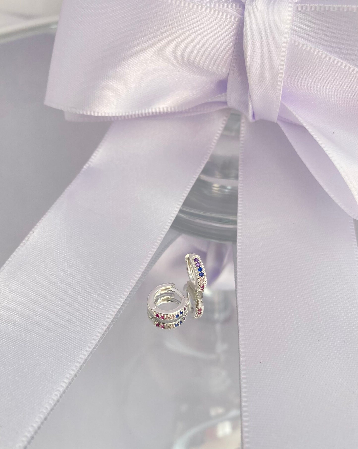 TRIO BRINCO PRATA ARCO-ÍRIS