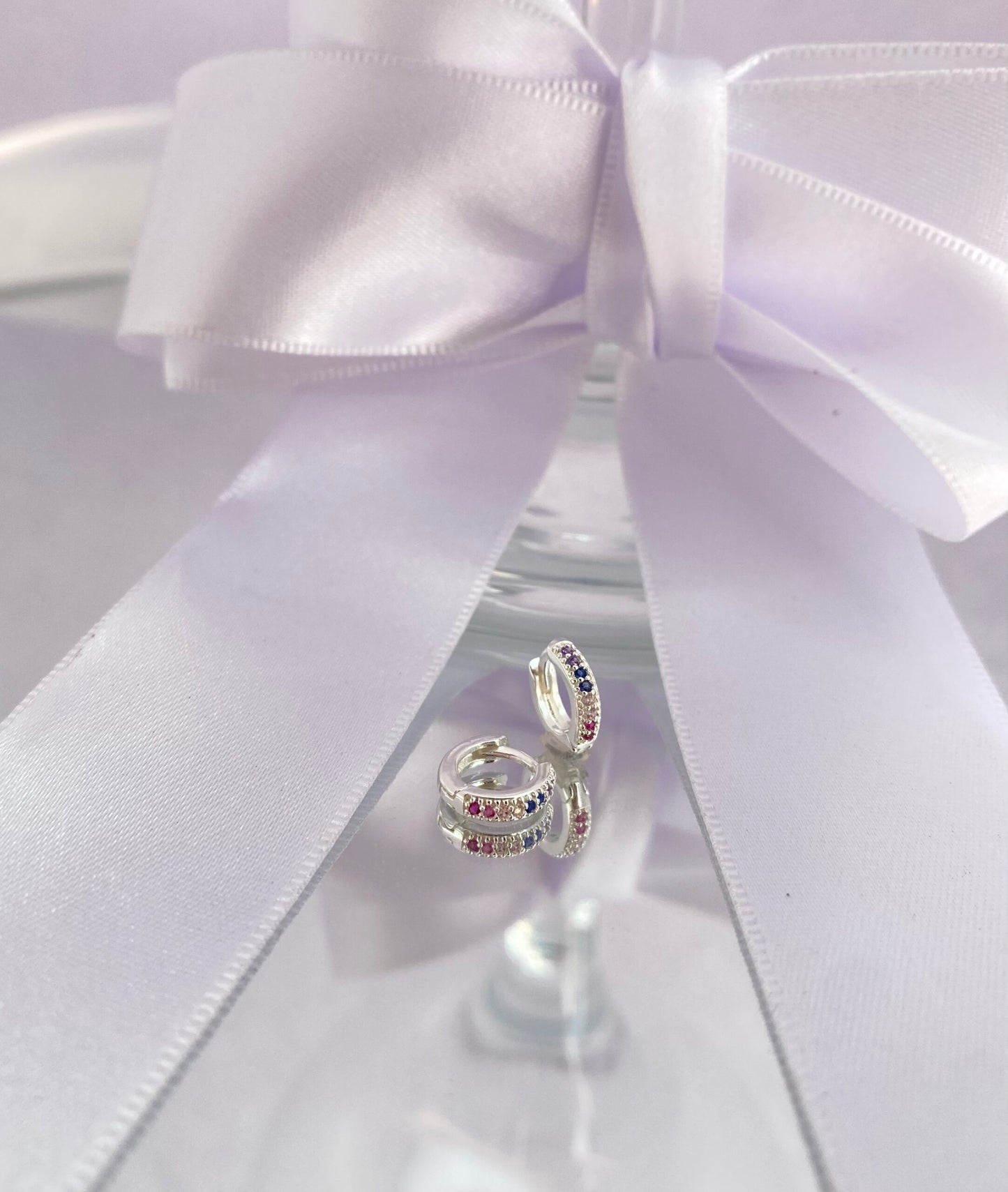 TRIO BRINCO PRATA ARCO-ÍRIS