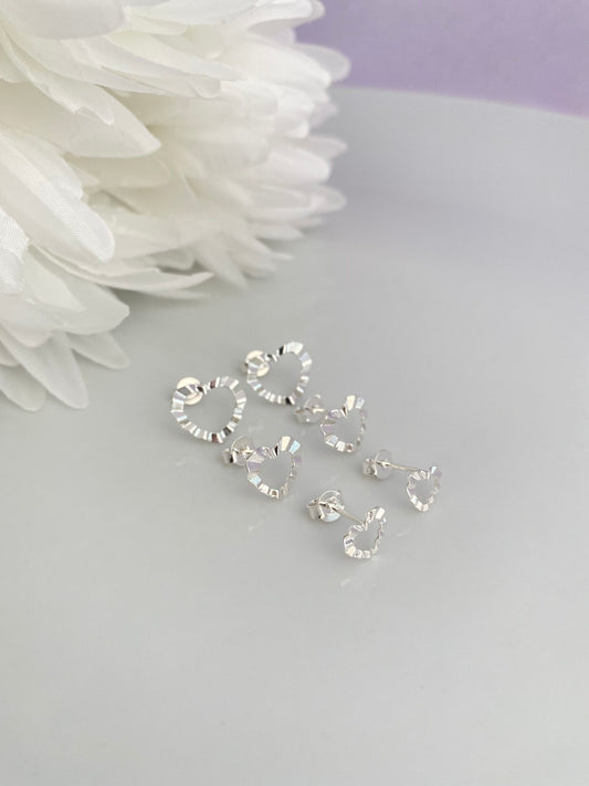 TRIO BRINCO PRATA AMOR REFLEXO