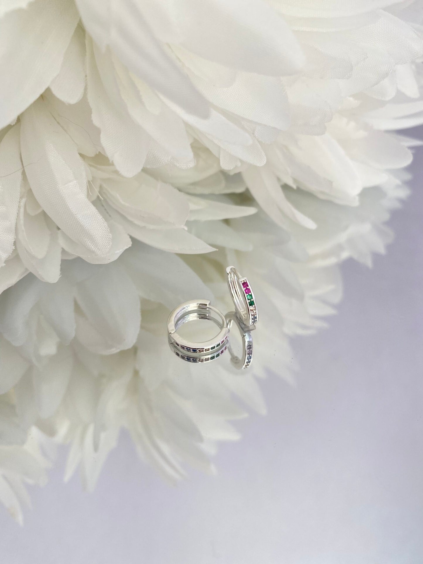 TRIO BRINCO PRATA AURORA COLORIDA