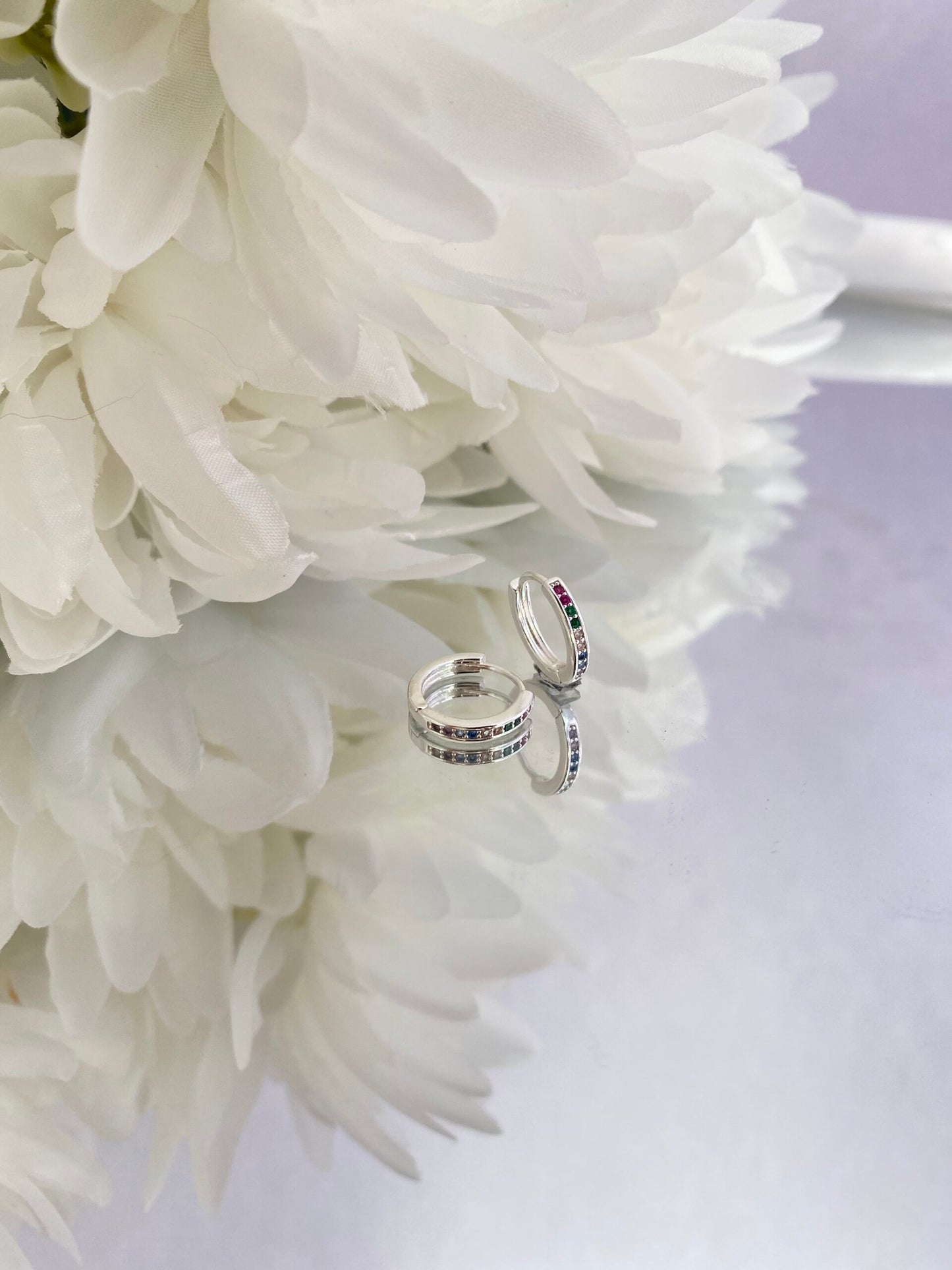 TRIO BRINCO PRATA AURORA COLORIDA