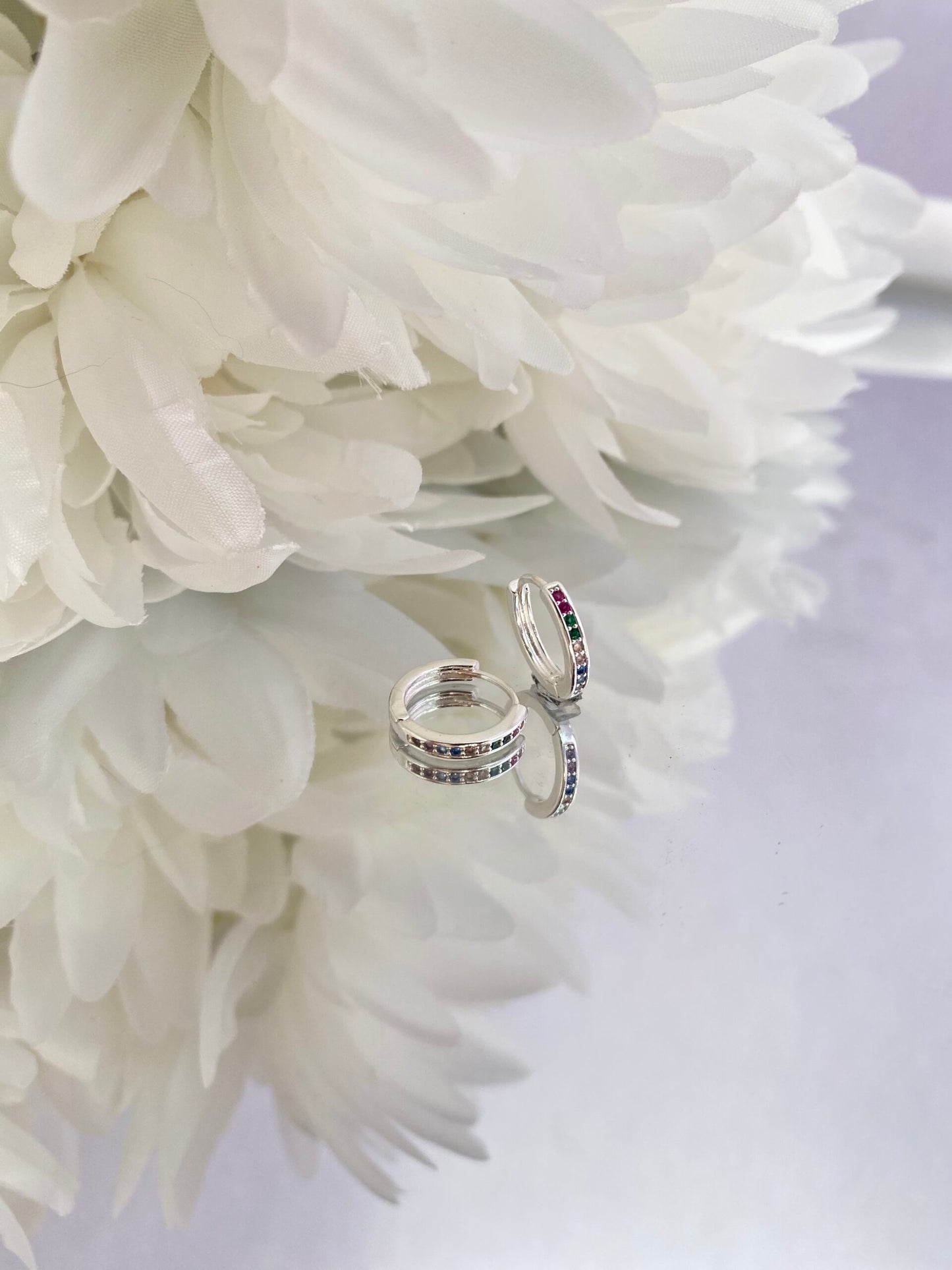 TRIO BRINCO PRATA AURORA COLORIDA