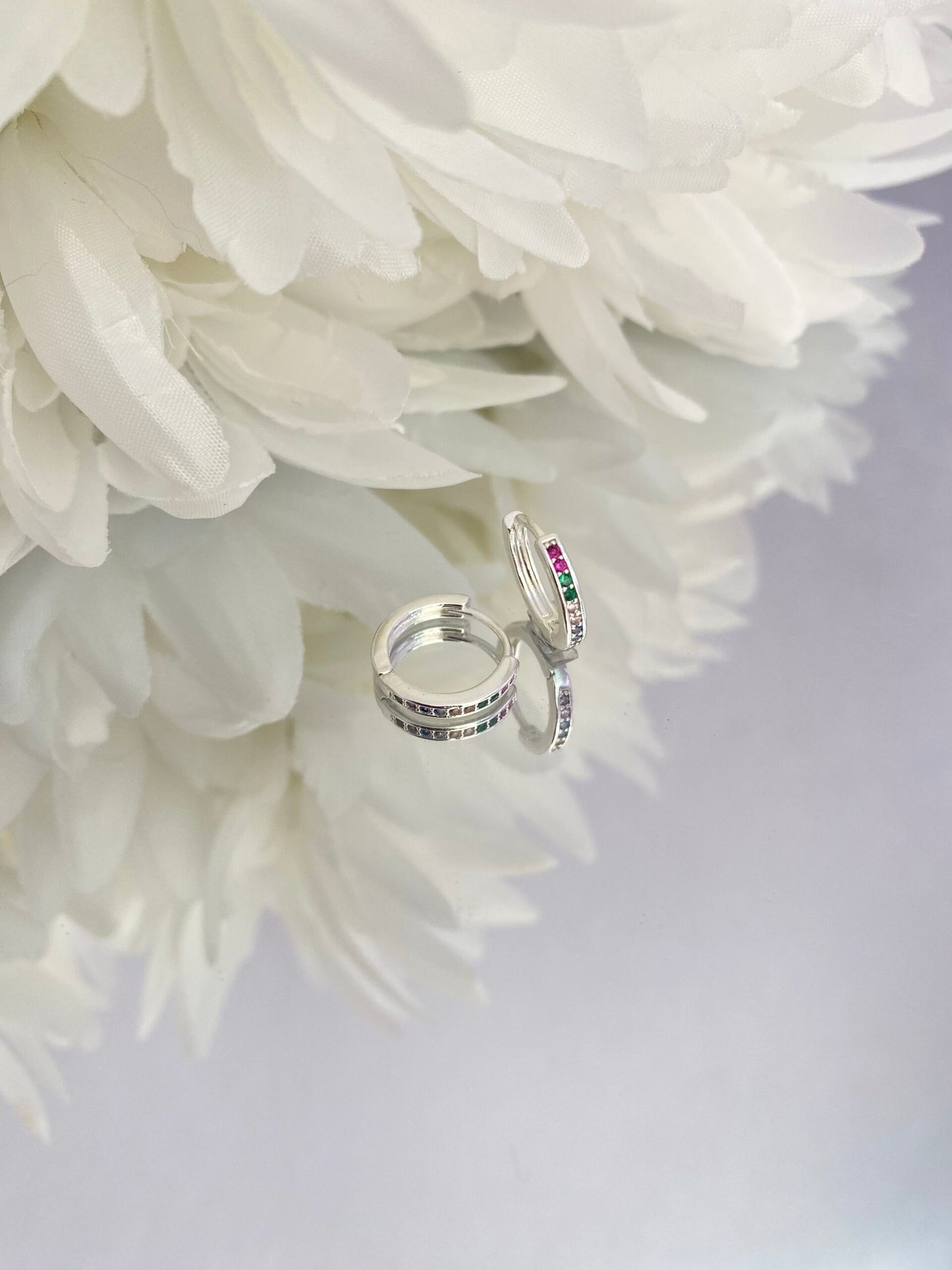 TRIO BRINCO PRATA AURORA COLORIDA