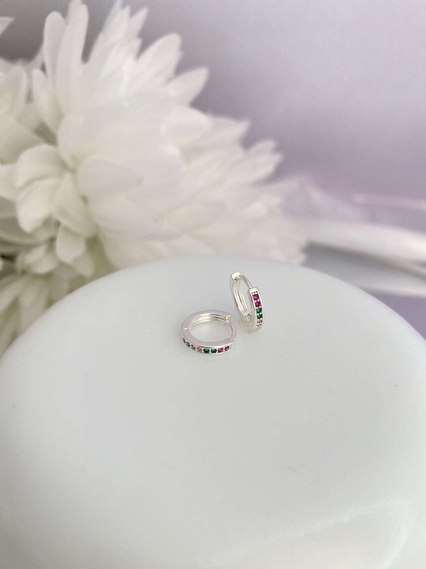 TRIO BRINCO PRATA AURORA COLORIDA