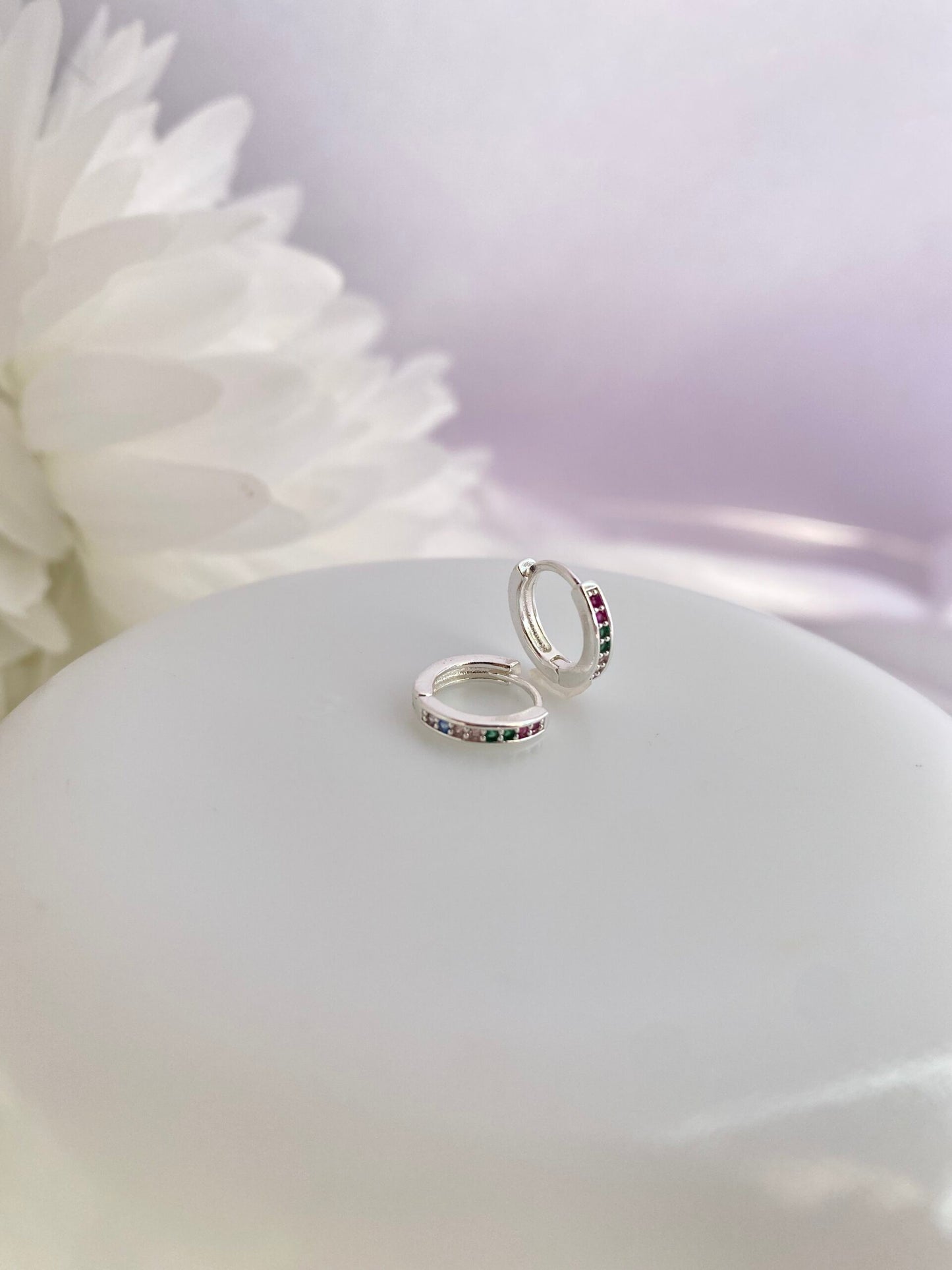 TRIO BRINCO PRATA AURORA COLORIDA